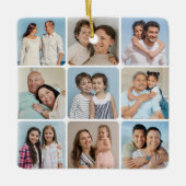 Creëer Uw eigen ronde hoeken 9 Fotocollage Keramisch Ornament (Voorkant)