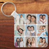 Creëer Uw eigen ronde hoeken 9 Fotocollage Sleutelhanger (Voorkant)
