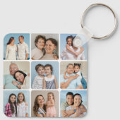 Creëer Uw eigen ronde hoeken 9 Fotocollage Sleutelhanger (Achterkant)