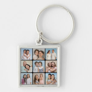 Creëer Uw eigen ronde hoeken 9 Fotocollage Sleutelhanger