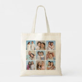 Creëer Uw eigen ronde hoeken 9 Fotocollage Tote Bag (Achterkant)