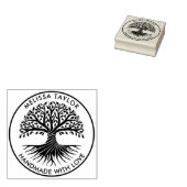 Creëer Uw eigen Ronde Levensboom Familienaam Rubberstempel (Gestempeld)