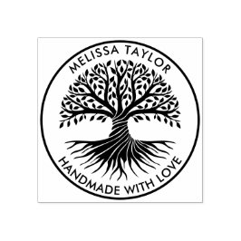 Creëer Uw eigen Ronde Levensboom Familienaam Rubberstempel