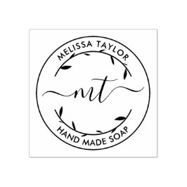 Creëer Uw Eigen Ronde Monogram initialen Rubberstempel