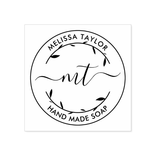 Creëer Uw Eigen Ronde Monogram initialen Rubberstempel (Afrduk)