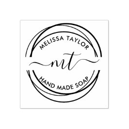 Creëer Uw Eigen Ronde Monogram initialen Rubberstempel