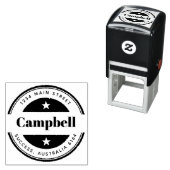 Creëer Uw eigen ronde naam van het terugkeeradres Zelfinktende Stempel (In situ)