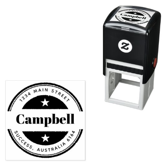 Creëer Uw eigen ronde naam van het terugkeeradres Zelfinktende Stempel (In situ)