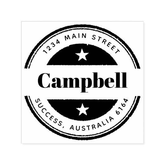 Creëer Uw eigen ronde naam van het terugkeeradres Zelfinktende Stempel (Design)