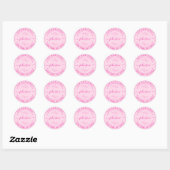 Creëer Uw eigen ronde retour adres roze Ronde Sticker (Vel)