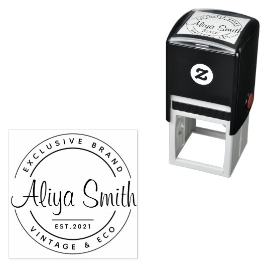 Creëer Uw eigen ronde script Logo Zelfinktende Stempel (In situ)