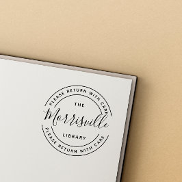 Creëer uw eigen ronde van de bibliotheek van naam  zelfinktende stempel