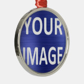 Creëer Uw eigen rondetafelfotokeramische versierin Metalen Ornament (Rechts)