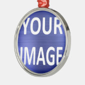 Creëer Uw eigen rondetafelfotokeramische versierin Metalen Ornament (Links)