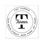 Creëer Uw eigen Rondmonogram retouradres Zelfinktende Stempel (Design)