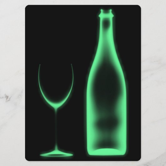 Creëer Uw Eigen Röntgenfoto Wijnglas & Fles Menu (Achterkant)