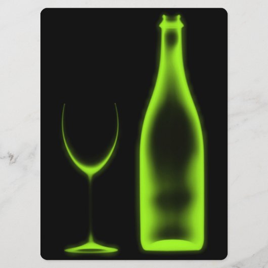 Creëer Uw Eigen Röntgenfoto Wijnglas & Fles Menu (Achterkant)