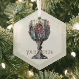 Creëer Uw eigen rood & blauw goud omrande kelk Glas Ornament