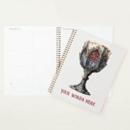 Creëer Uw eigen rood & blauw goud omrande kelk Planner