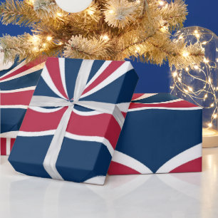 Creëer Uw eigen rood-blauw-witte vlaglanden Art Cadeaupapier