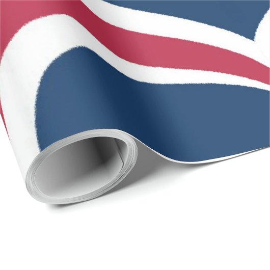 Creëer Uw eigen rood-blauw-witte vlaglanden Art Cadeaupapier (Rol Hoek)