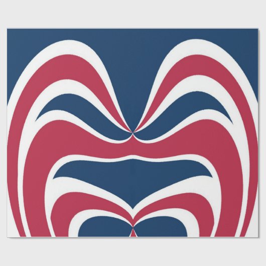 Creëer Uw eigen rood-blauw-witte vlaglanden Art Cadeaupapier (Vlak)