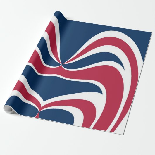 Creëer Uw eigen rood-blauw-witte vlaglanden Art Cadeaupapier (Uitgerold)