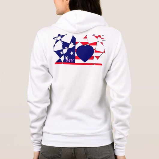 Creëer Uw eigen rood wit en blauw Hoodie (Achterkant)