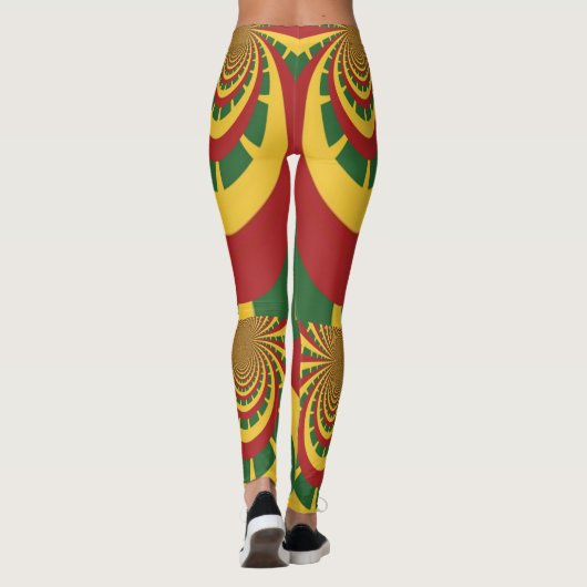 Creëer Uw eigen roodbruine Rasta-ontwerp Leggings (Achterkant)