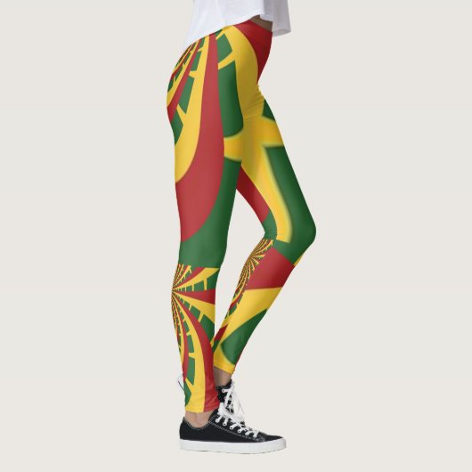 Creëer Uw eigen roodbruine Rasta-ontwerp Leggings (Rechts)