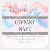 Creëer Uw Eigen Roos gouden vierkant business labe Vierkante Sticker (Voorkant)