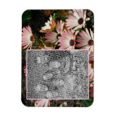 Creëer Uw eigen Roze Afrikaans Daisy Flowers Foto Magneet (Verticaal)