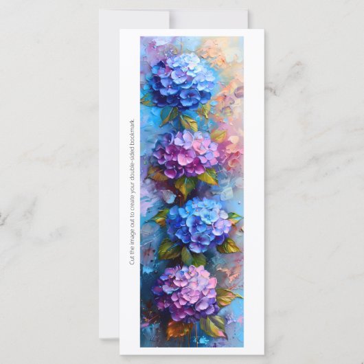 Creëer Uw eigen Roze Blauw Hydrangeas Bladwijzer (Voorkant)