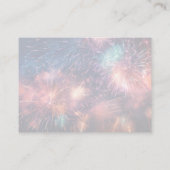 Creëer uw eigen roze blauw rood vuurwerk advieskaart (Achterkant)