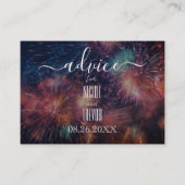 Creëer uw eigen roze blauw rood vuurwerk advieskaart (Voorkant)