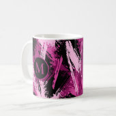 Creëer Uw eigen roze camo-monogram op maat Koffiemok (Voorkant links)