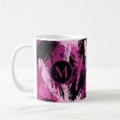 Creëer Uw eigen roze camo-monogram op maat Koffiemok (Links)