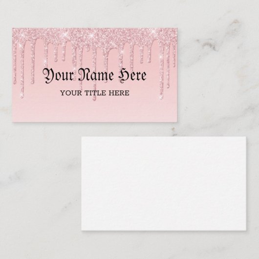 Creëer uw eigen roze druppelfluitje visitekaartje (Voorkant / Achterkant)