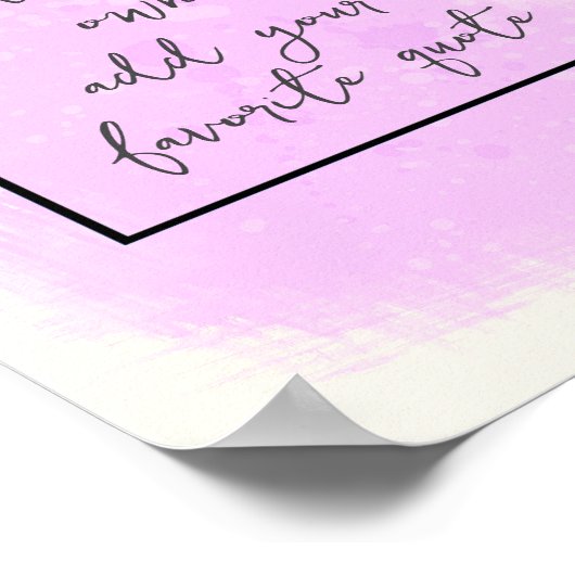 creëer uw eigen roze en crème voeg tekst toe poster (Hoek)