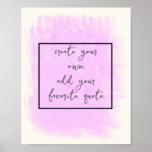 creëer uw eigen roze en crème voeg tekst toe poster (Voorkant)