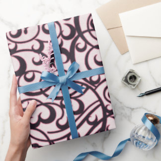 Creëer Uw eigen roze en zwarte Filippijnse patroon Cadeaupapier