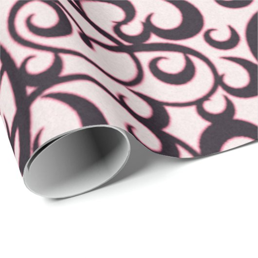 Creëer Uw eigen roze en zwarte Filippijnse patroon Cadeaupapier (Rol Hoek)