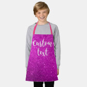 Creëer Uw eigen roze glitter gepersonaliseerde Kin Schort (Gedragen)