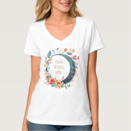 Creëer Uw Eigen Roze & Gouden Bloemenmaan T-shirt