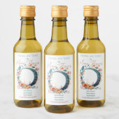 Creëer Uw Eigen Roze & Gouden Bloemenmaan Wijn Etiket (Flessen)