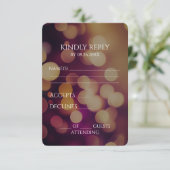 Creëer uw eigen roze gouden bokeh RSVP kaartje (Staand voorkant)