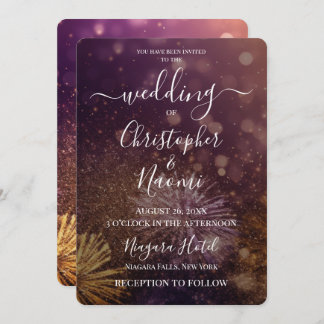 Creëer uw eigen roze gouden bokeh vuurwerk kaart