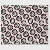 Creëer uw eigen roze herhalende Logo achtergrond Cadeaupapier (Vlak)