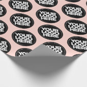 Creëer uw eigen roze herhalende Logo achtergrond Cadeaupapier (Hoek)