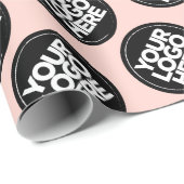 Creëer uw eigen roze herhalende Logo achtergrond Cadeaupapier (Rol Hoek)